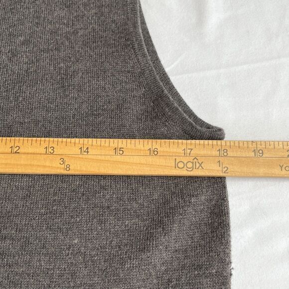 Vintage Lambswool Blend Sleeveless Sweater Knit Dress by Amanda Smith Sz M Gray - Picture 9 of 11